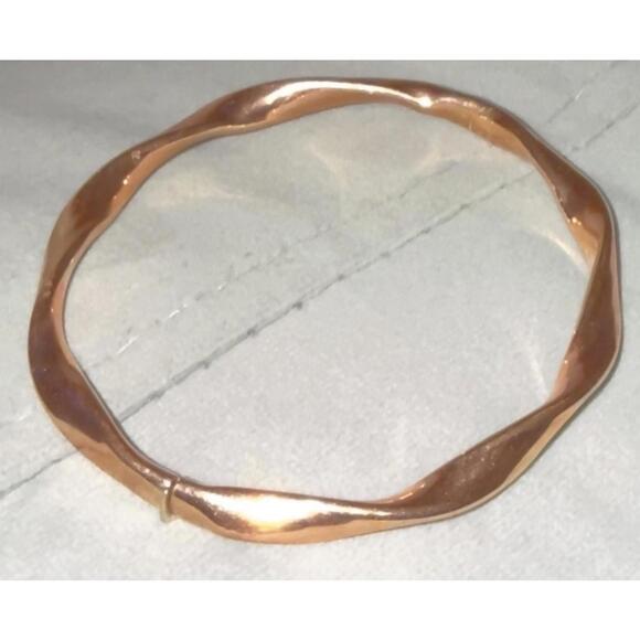 Vintage 14K Rose Gold Italy Hinge Bangle Twist Style Bracelet Size 7 8 grams